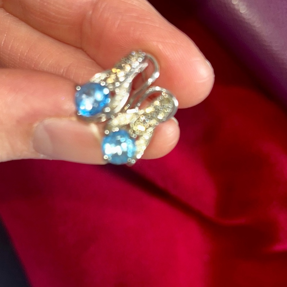 Topaz and Diamond Earrings